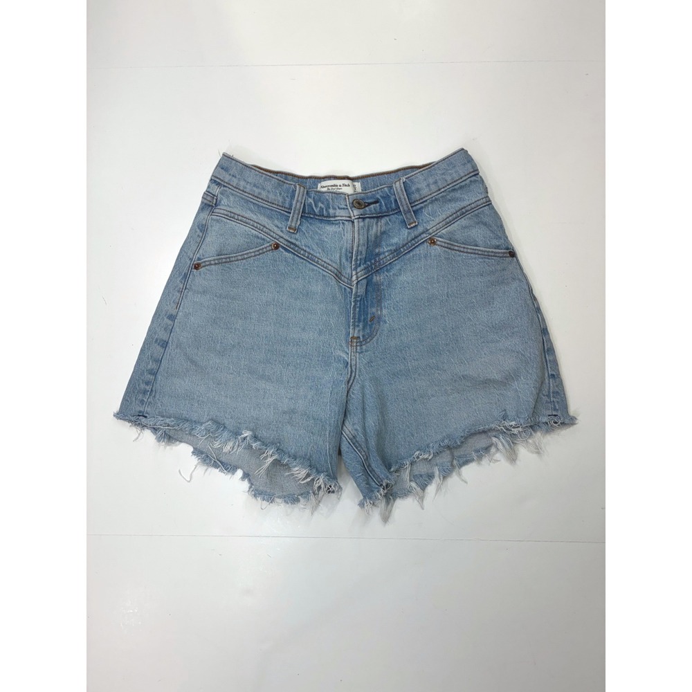Sold.  Abercrombie & Fitch Curve Love The Dad Short High Rise Light Wash